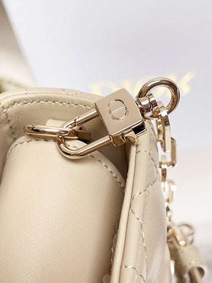 Micro / Small / Medium Lady D-Joy Bag Sand-Colored Cannage Lambskin