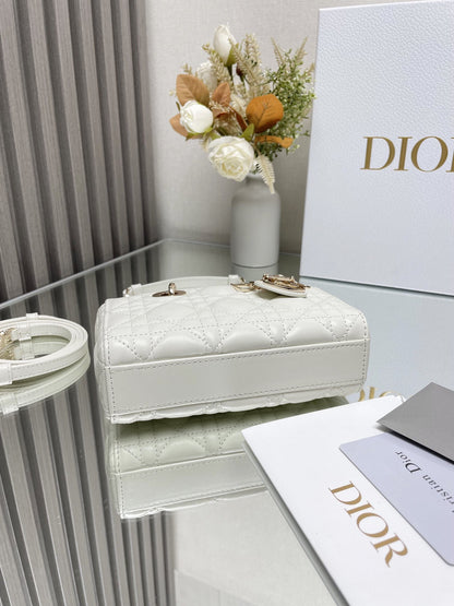 Micro / Small / Medium Lady D-Joy Bag Latte Cannage Lambskin