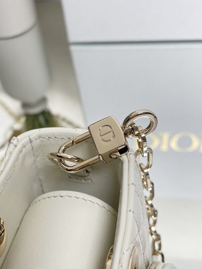 Micro / Small / Medium Lady D-Joy Bag Latte Cannage Lambskin