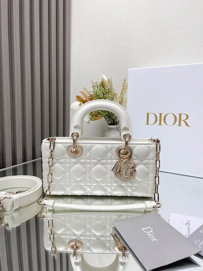 Micro / Small / Medium Lady D-Joy Bag Latte Cannage Lambskin