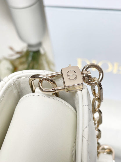 Micro / Small / Medium Lady D-Joy Bag Latte Cannage Lambskin