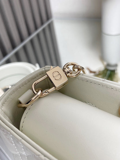 Micro / Small / Medium Lady D-Joy Bag Latte Cannage Lambskin