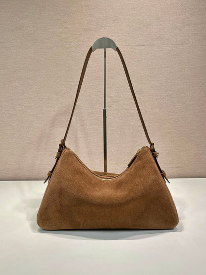 Aimée large leather shoulder bag Nubuck leather