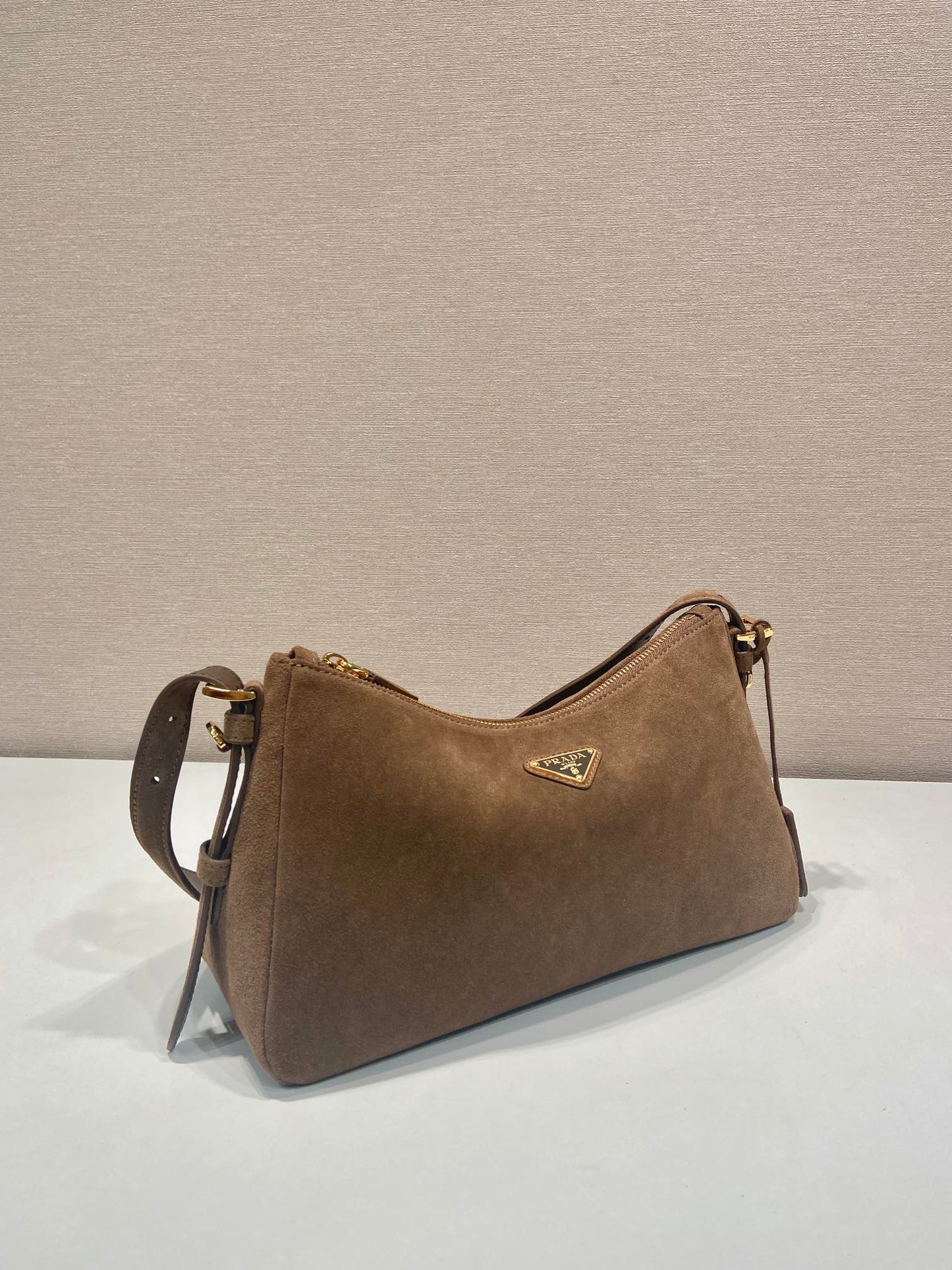 Aimée large leather shoulder bag Nubuck leather
