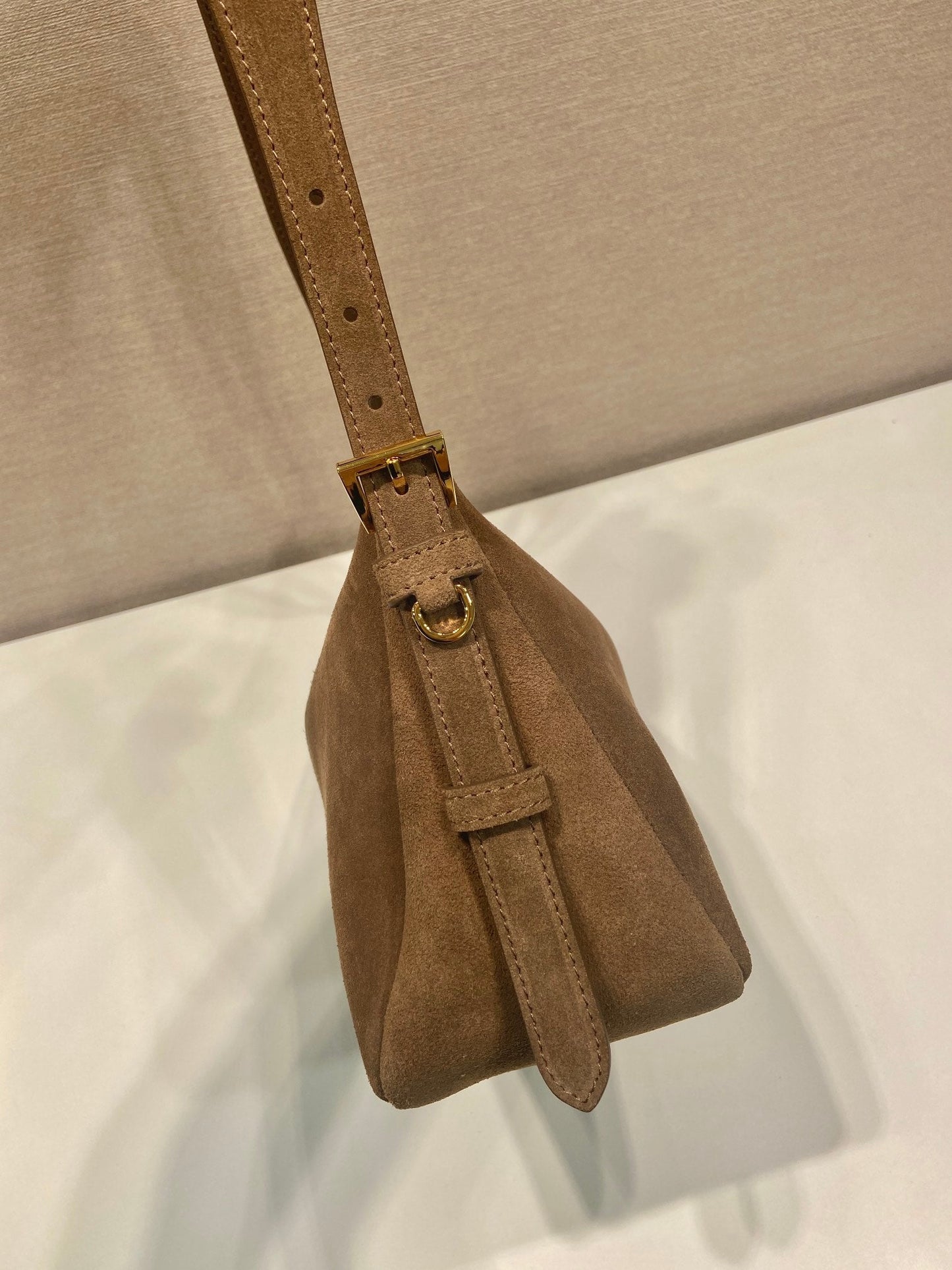 Aimée large leather shoulder bag Nubuck leather
