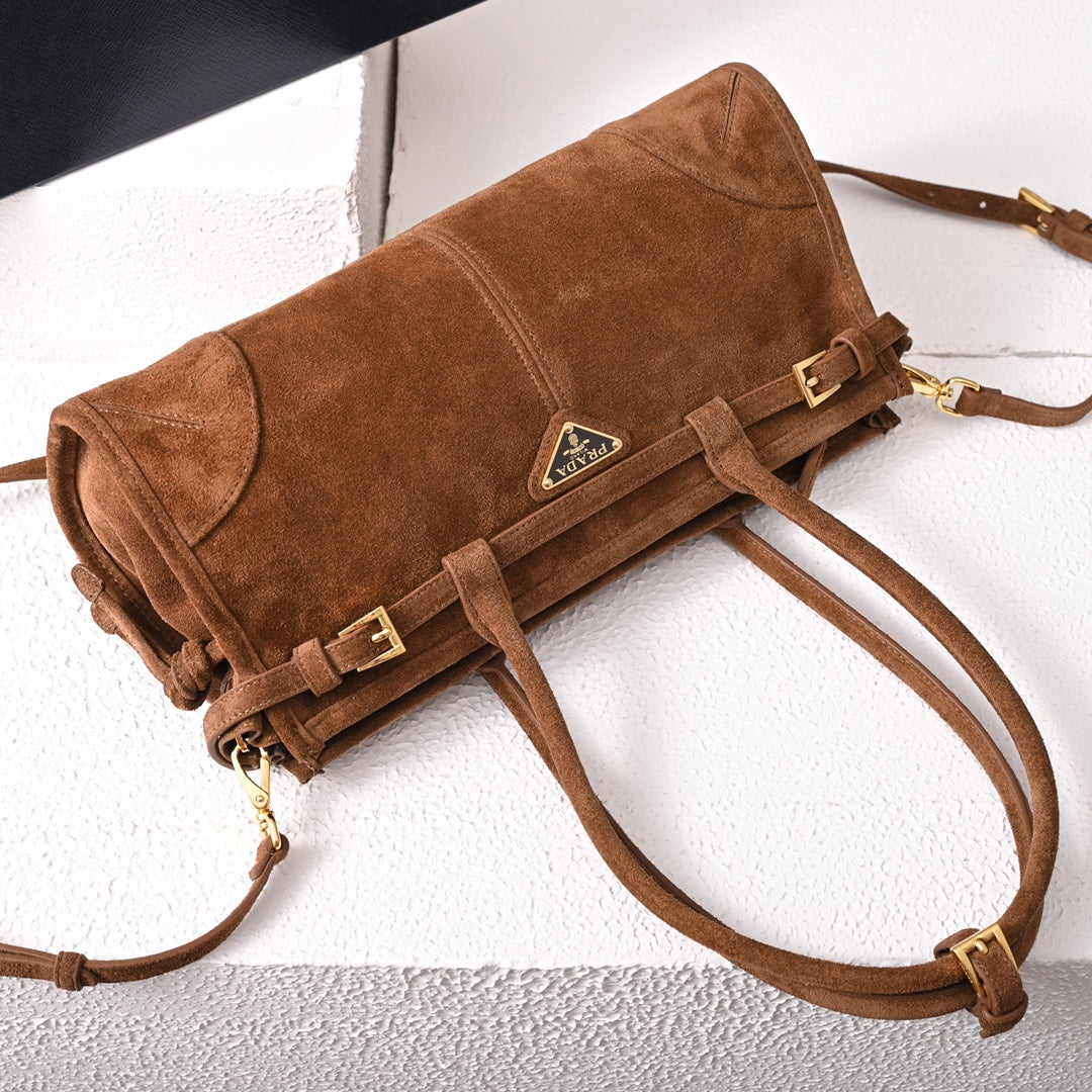 LuxSoft Medium Nubuck leather handbag