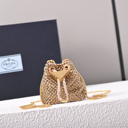 Embellished satin mini-pouch