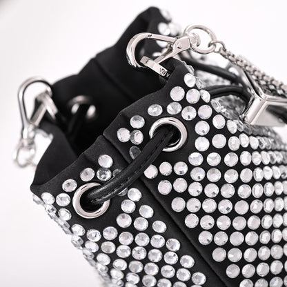 Embellished satin mini-pouch
