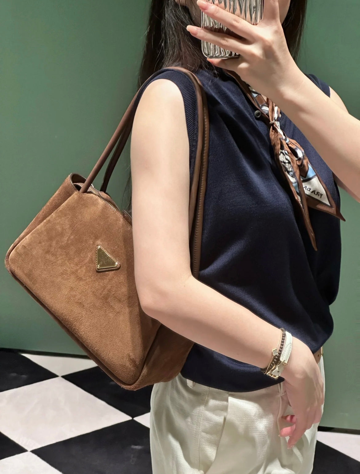 Medium Nubuck leather handbag