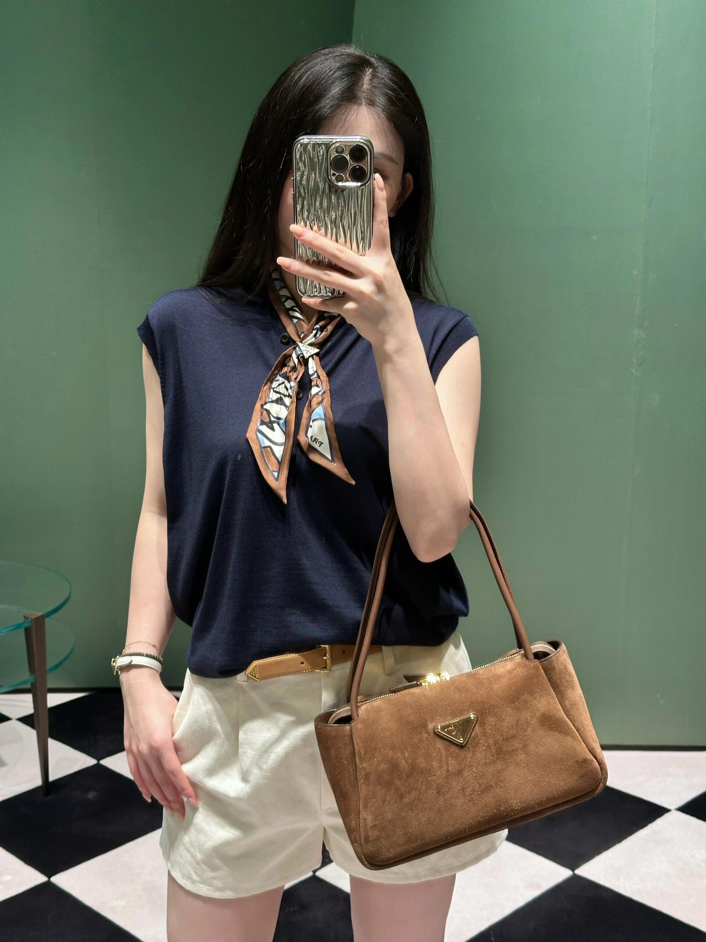 Medium Nubuck leather handbag