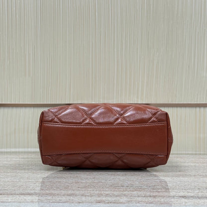 Hobo Handbag Shiny Calfskin & Gold-Tone Metal