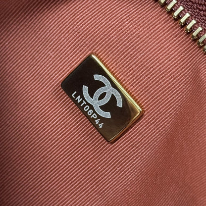 Hobo Handbag Shiny Calfskin & Gold-Tone Metal