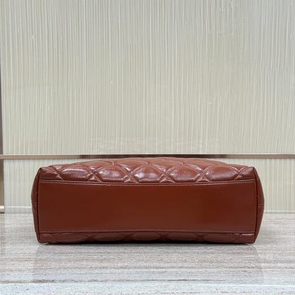 Hobo Handbag Shiny Calfskin & Gold-Tone Metal