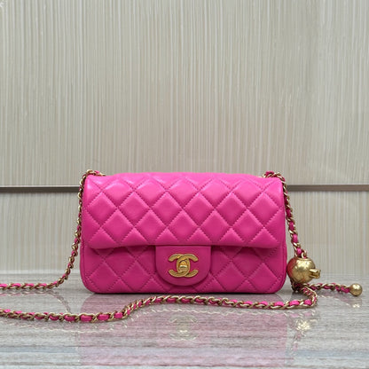 CF20 Golden Globe CLASSIC HANDBAG  Lambskin Rose Red