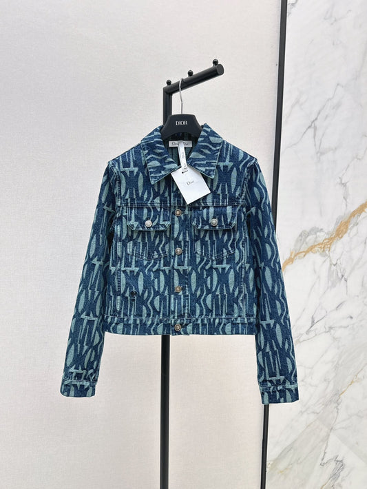 D 24fw miss jacquard denim jacket