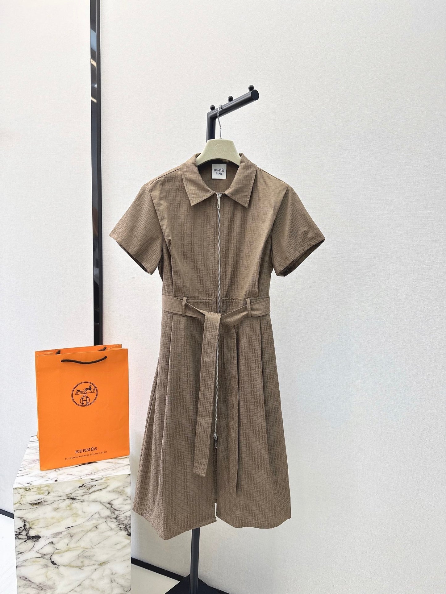 h 25ss jacquard shirt dress