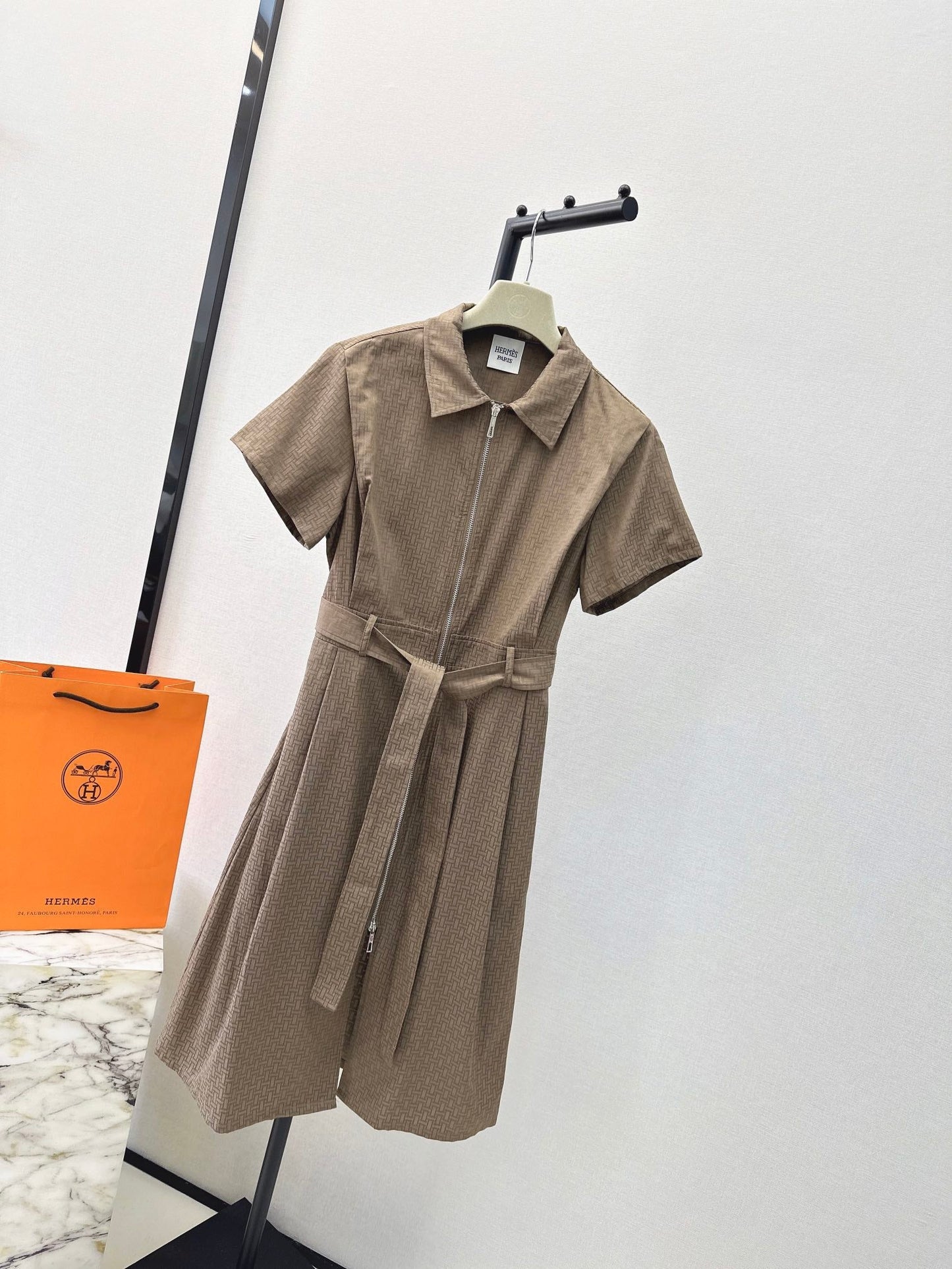 h 25ss jacquard shirt dress