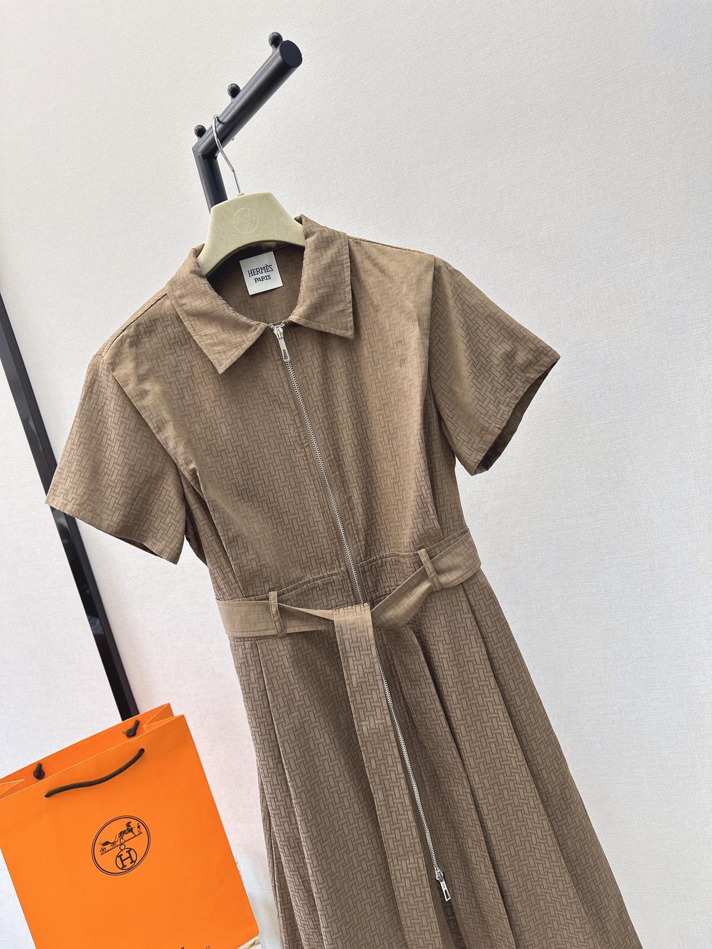 h 25ss jacquard shirt dress