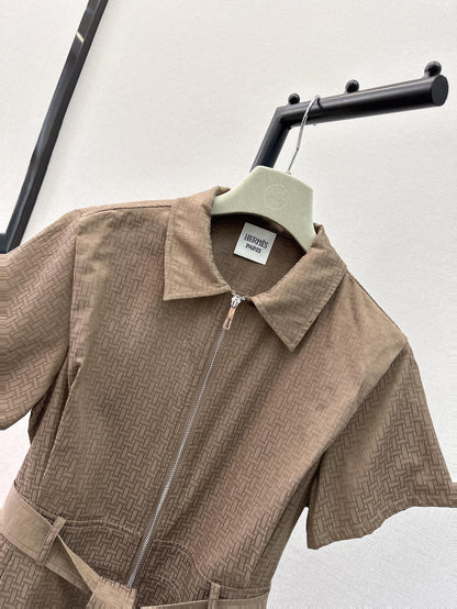 h 25ss jacquard shirt dress