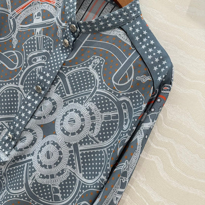 h 25ss silk buttons shirt