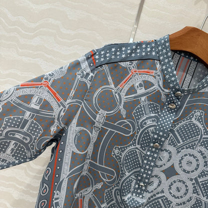 h 25ss silk buttons shirt