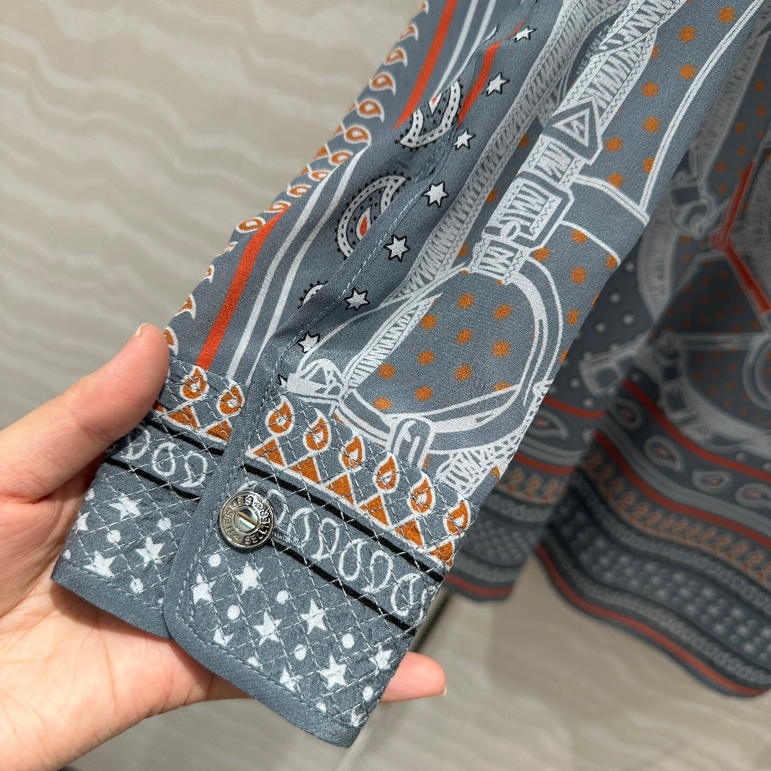 h 25ss silk buttons shirt