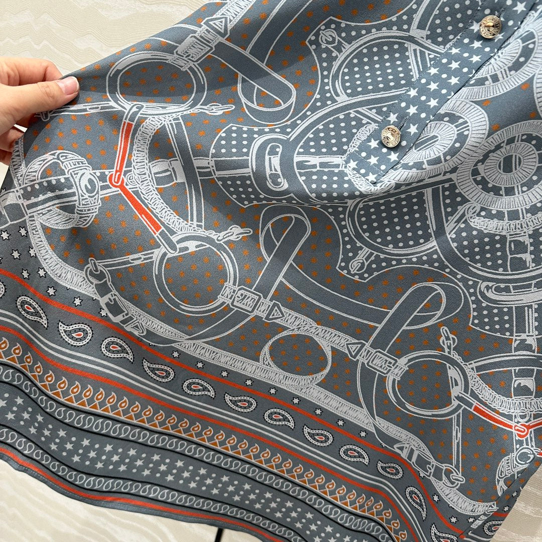 h 25ss silk buttons shirt