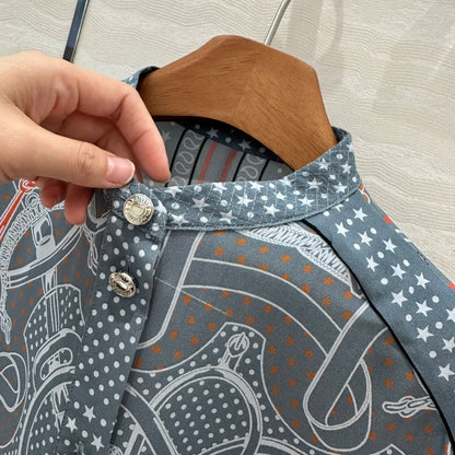 h 25ss silk buttons shirt