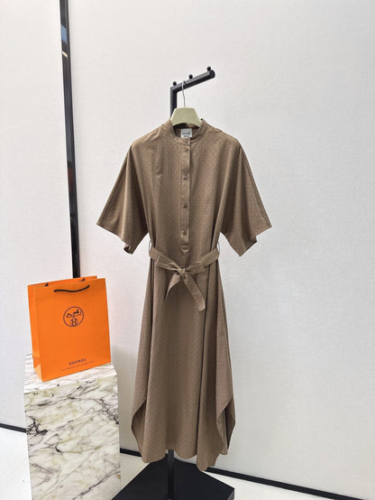 h 25ss jacquard shirt dress