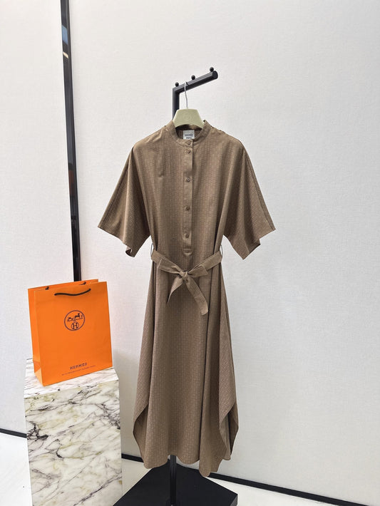 h 25ss jacquard shirt dress