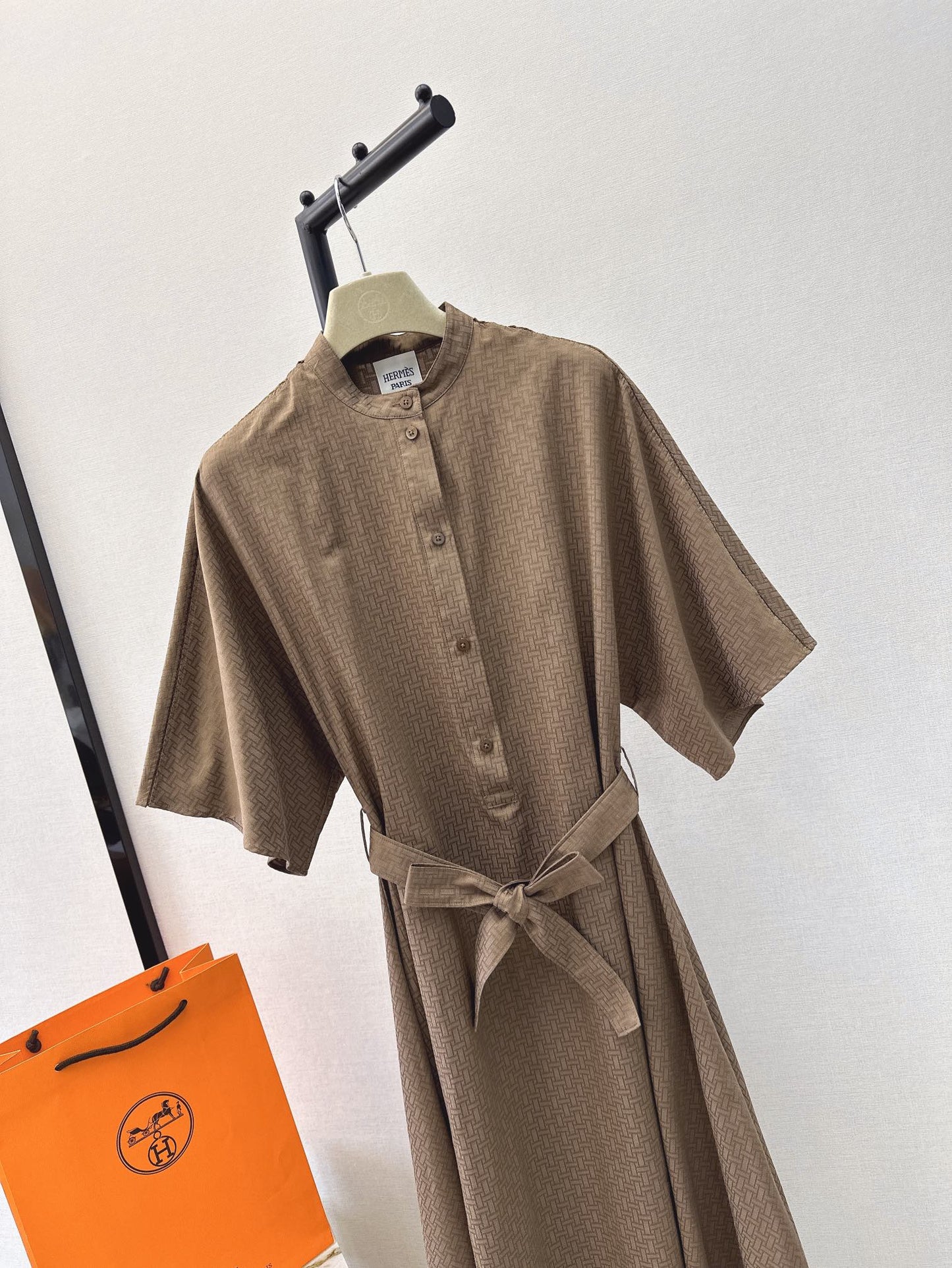 h 25ss jacquard shirt dress