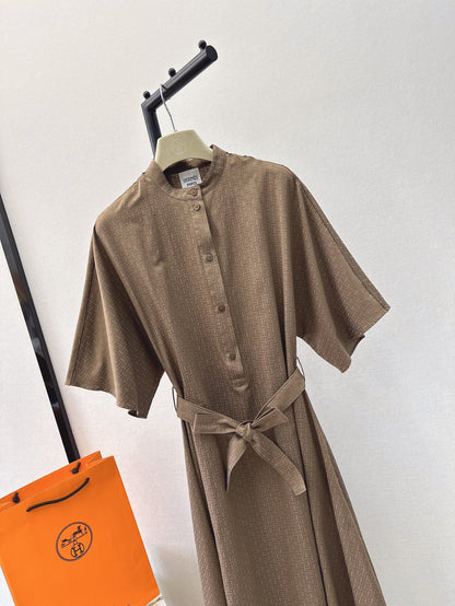 h 25ss jacquard shirt dress