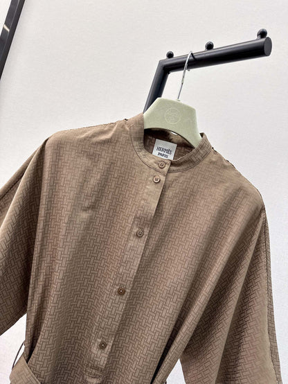 h 25ss jacquard shirt dress