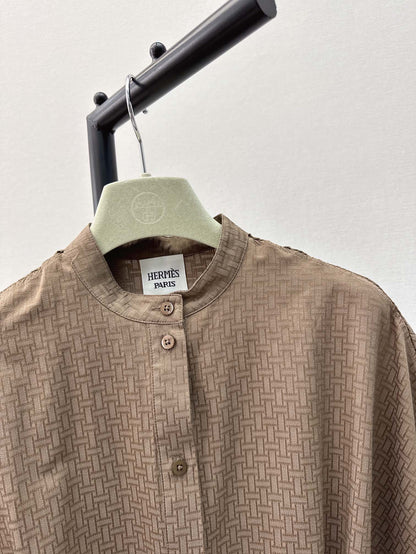 h 25ss jacquard shirt dress