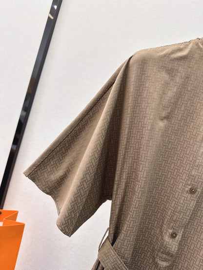 h 25ss jacquard shirt dress