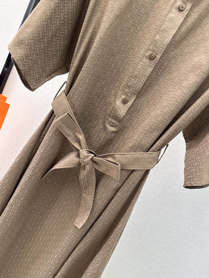 h 25ss jacquard shirt dress
