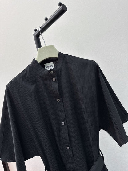 h 25ss jacquard shirt dress