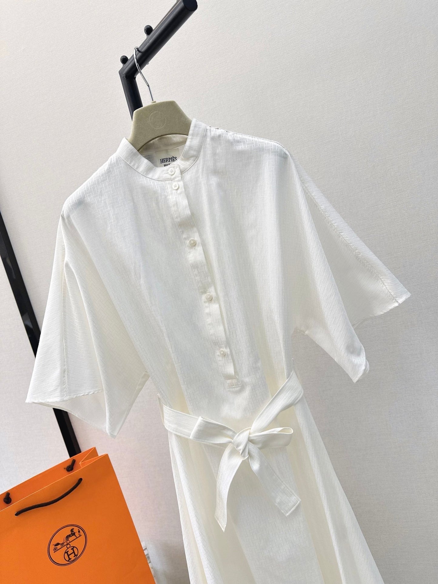 h 25ss jacquard shirt dress