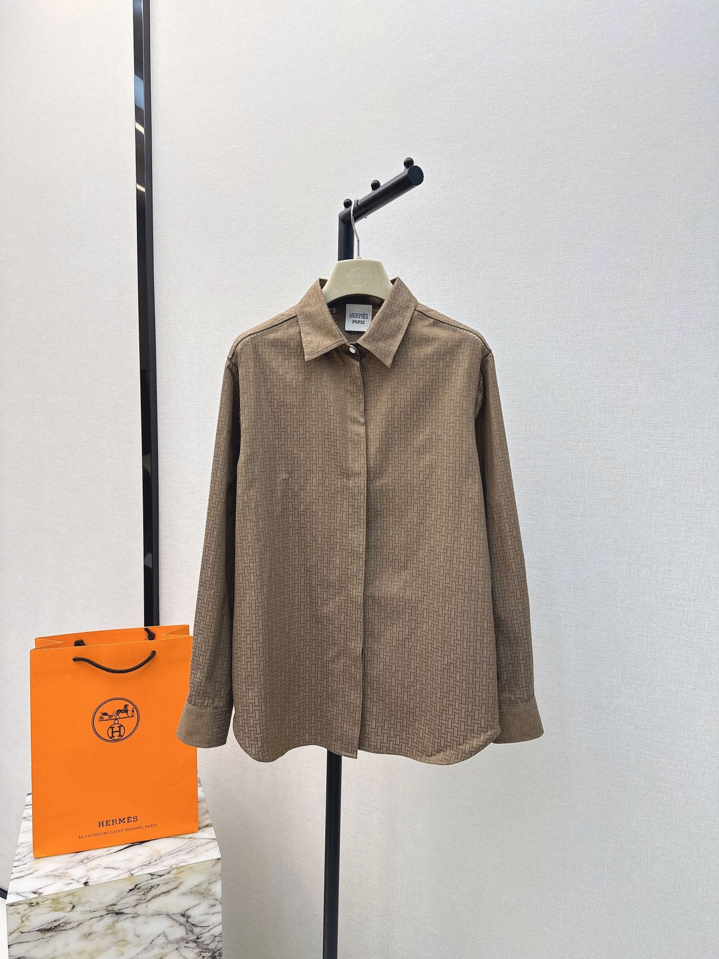 h 25ss jacquard buttons shirt