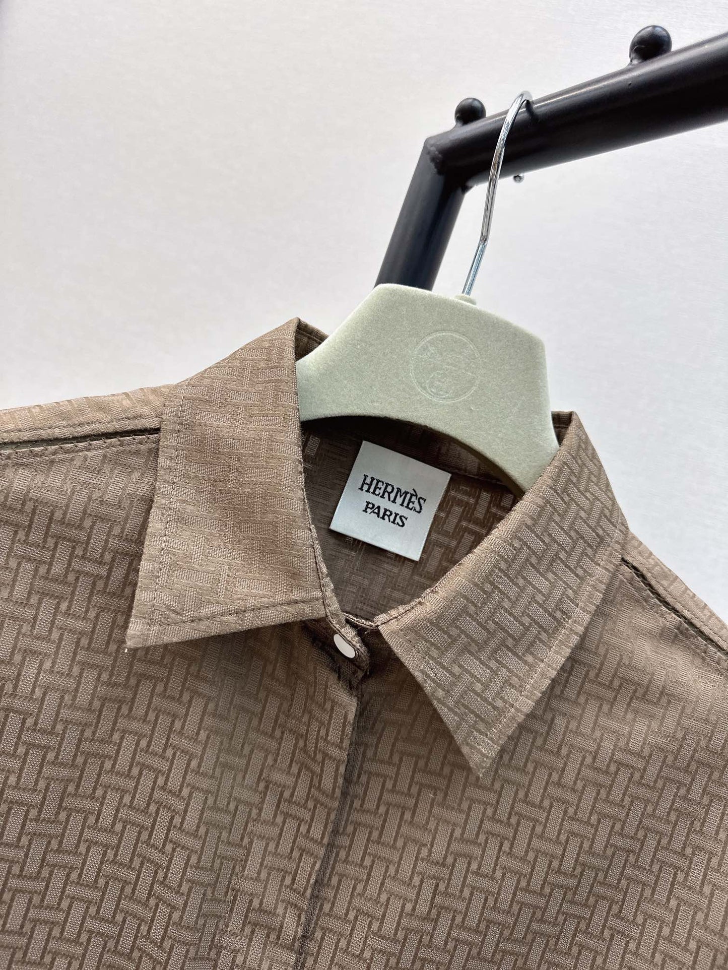 h 25ss jacquard buttons shirt