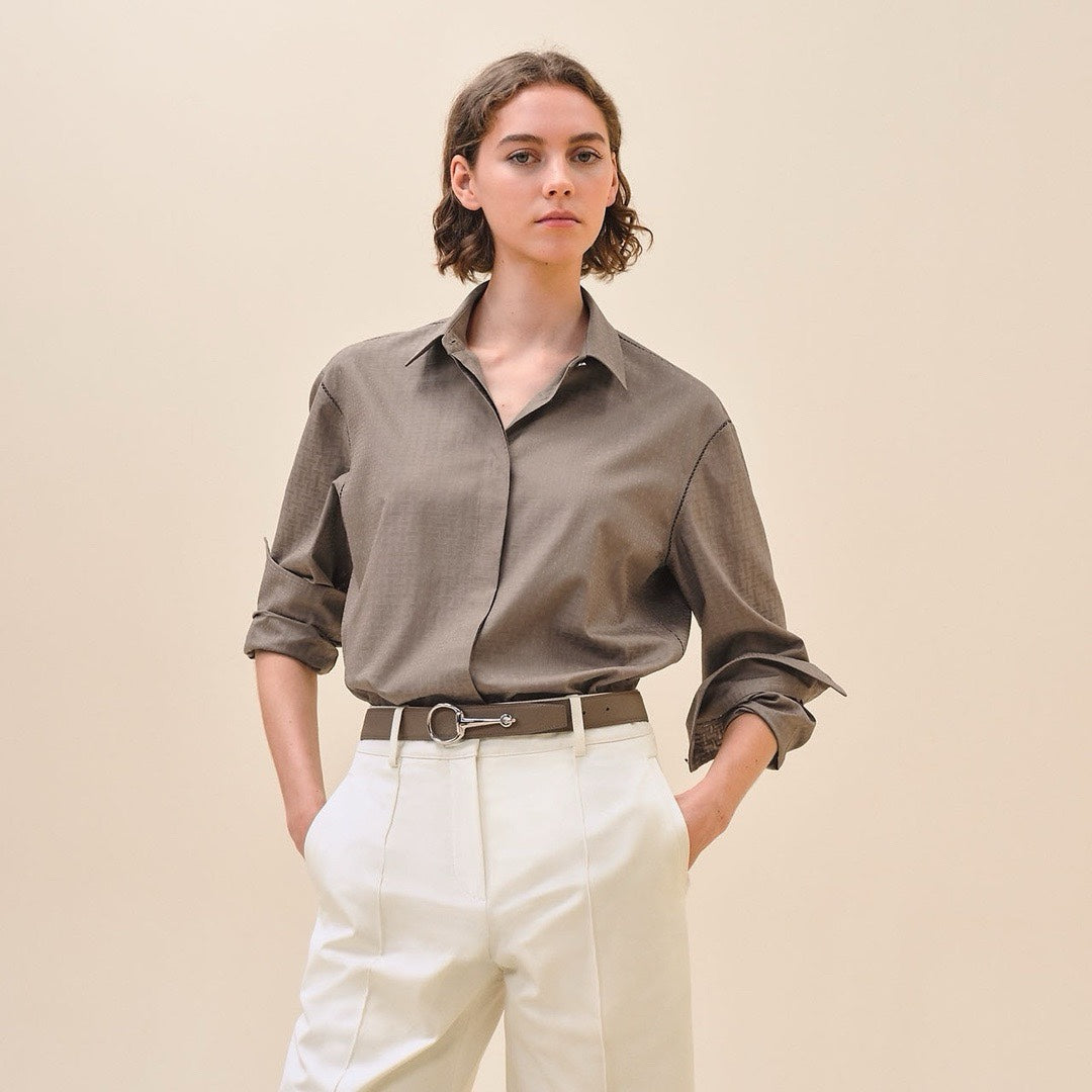 h 25ss jacquard buttons shirt