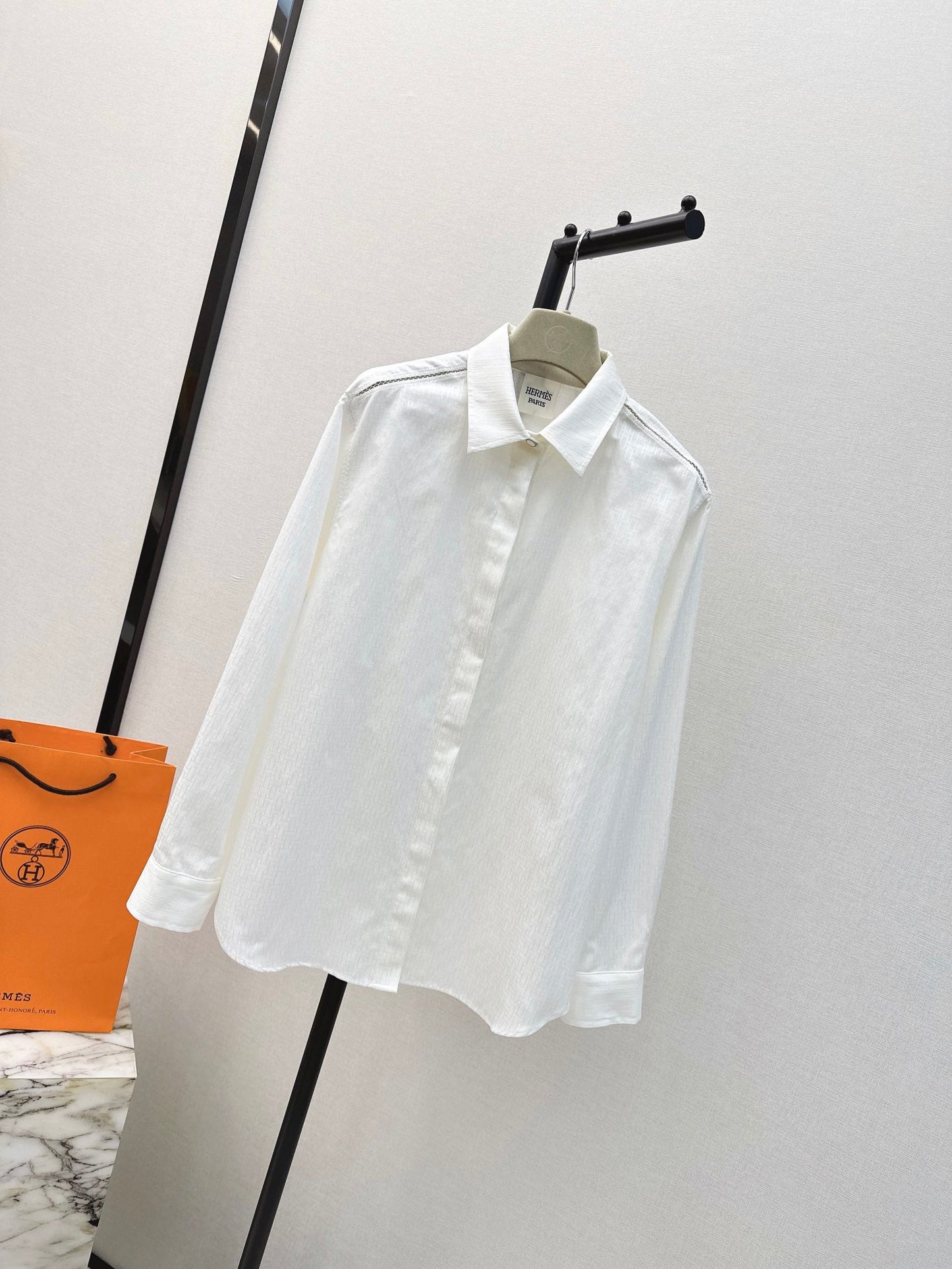 h 25ss jacquard buttons shirt