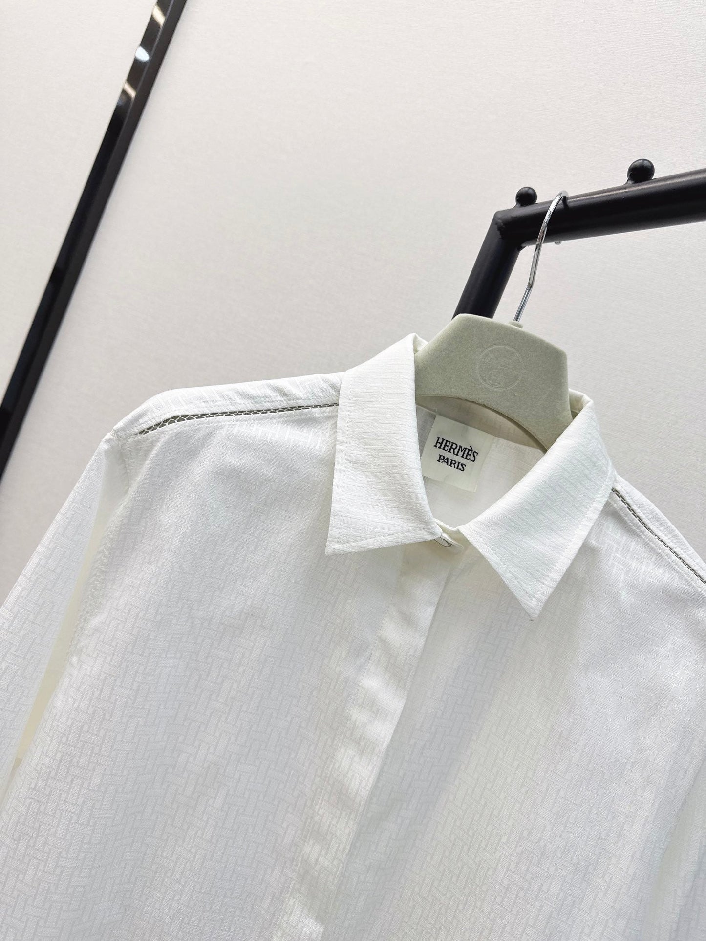 h 25ss jacquard buttons shirt