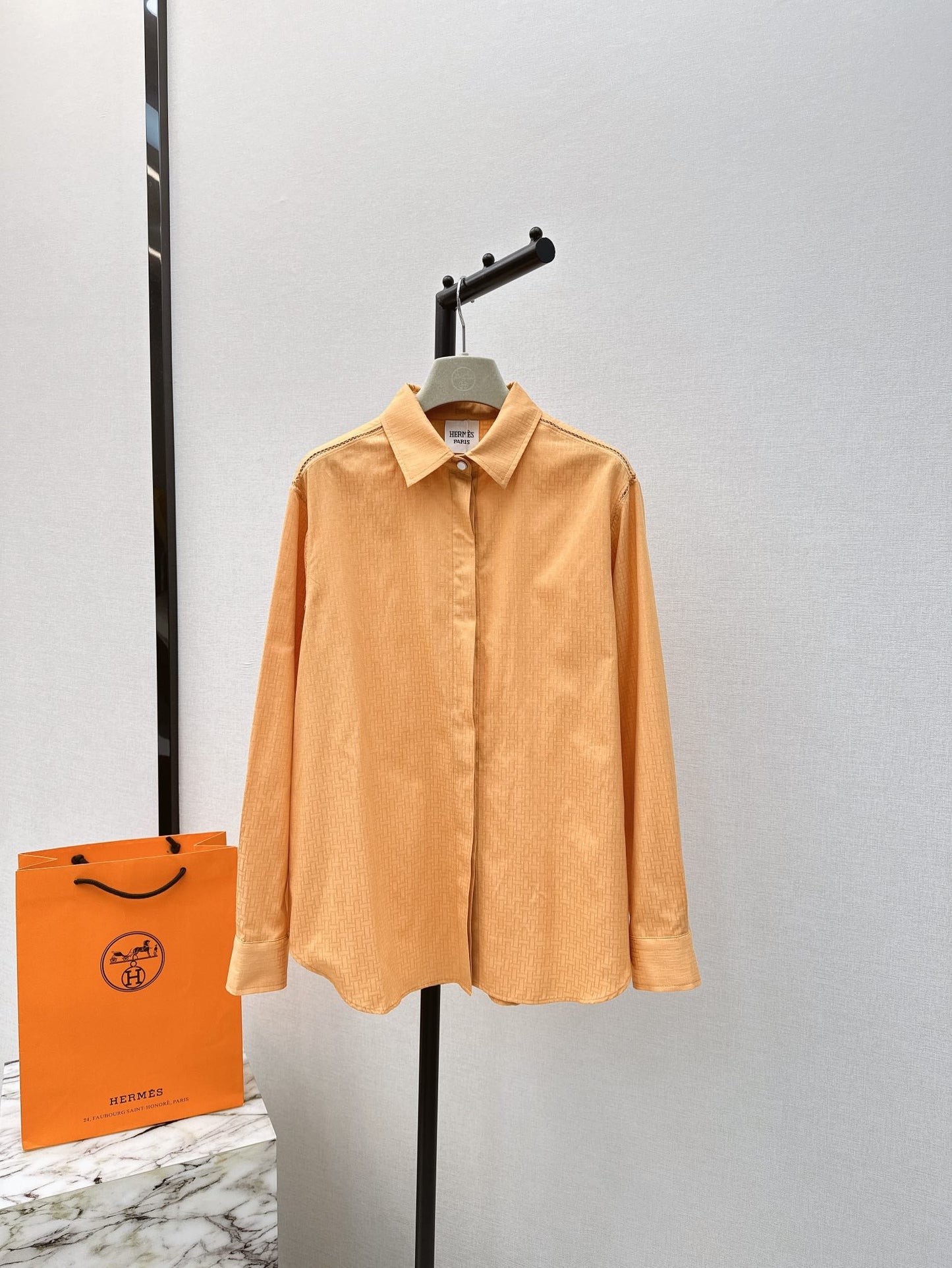 h 25ss jacquard buttons shirt