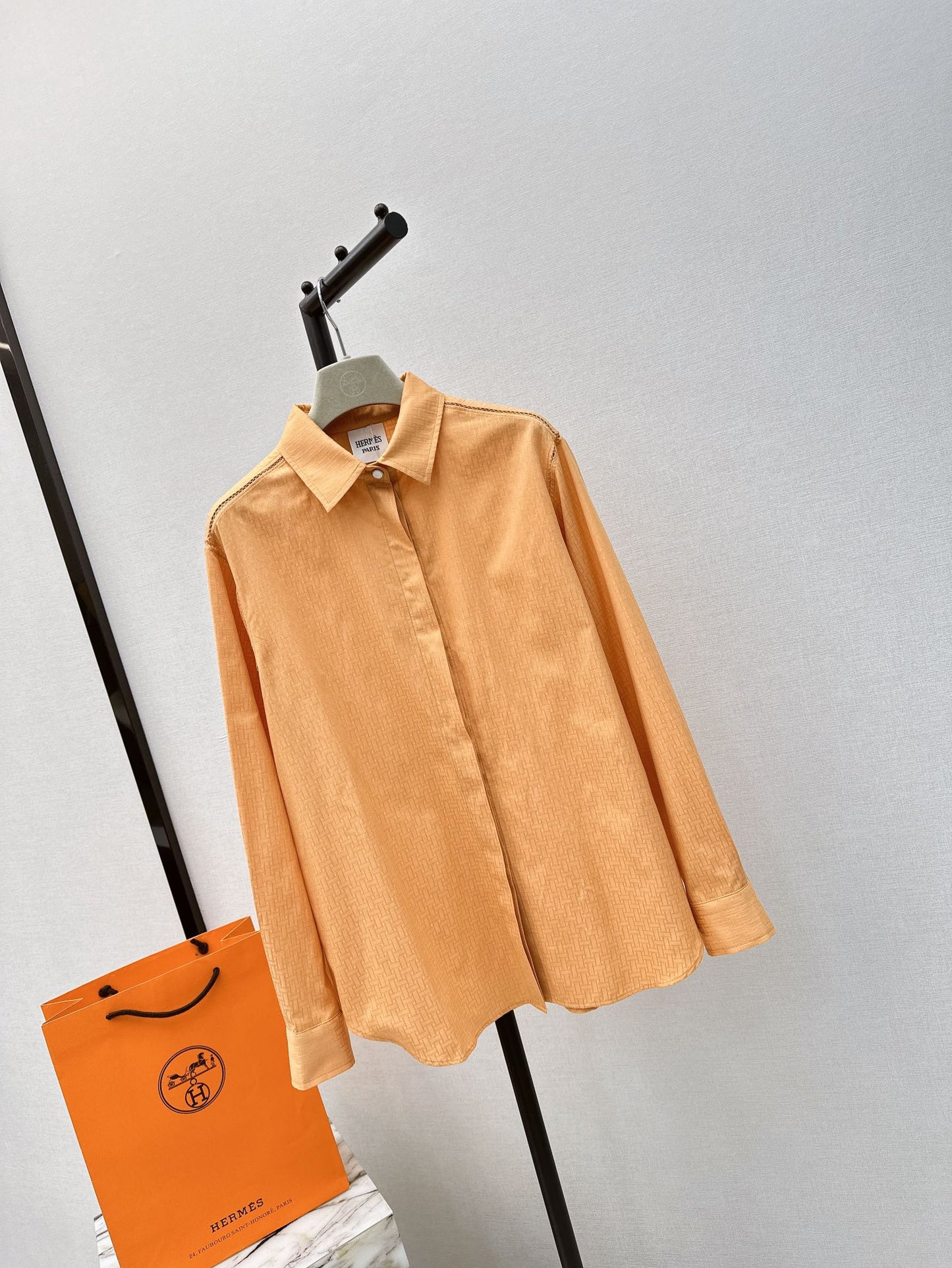 h 25ss jacquard buttons shirt