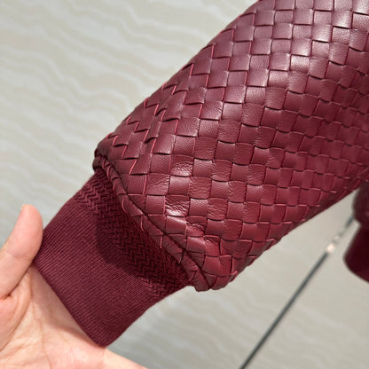 24fw woven leather jacket