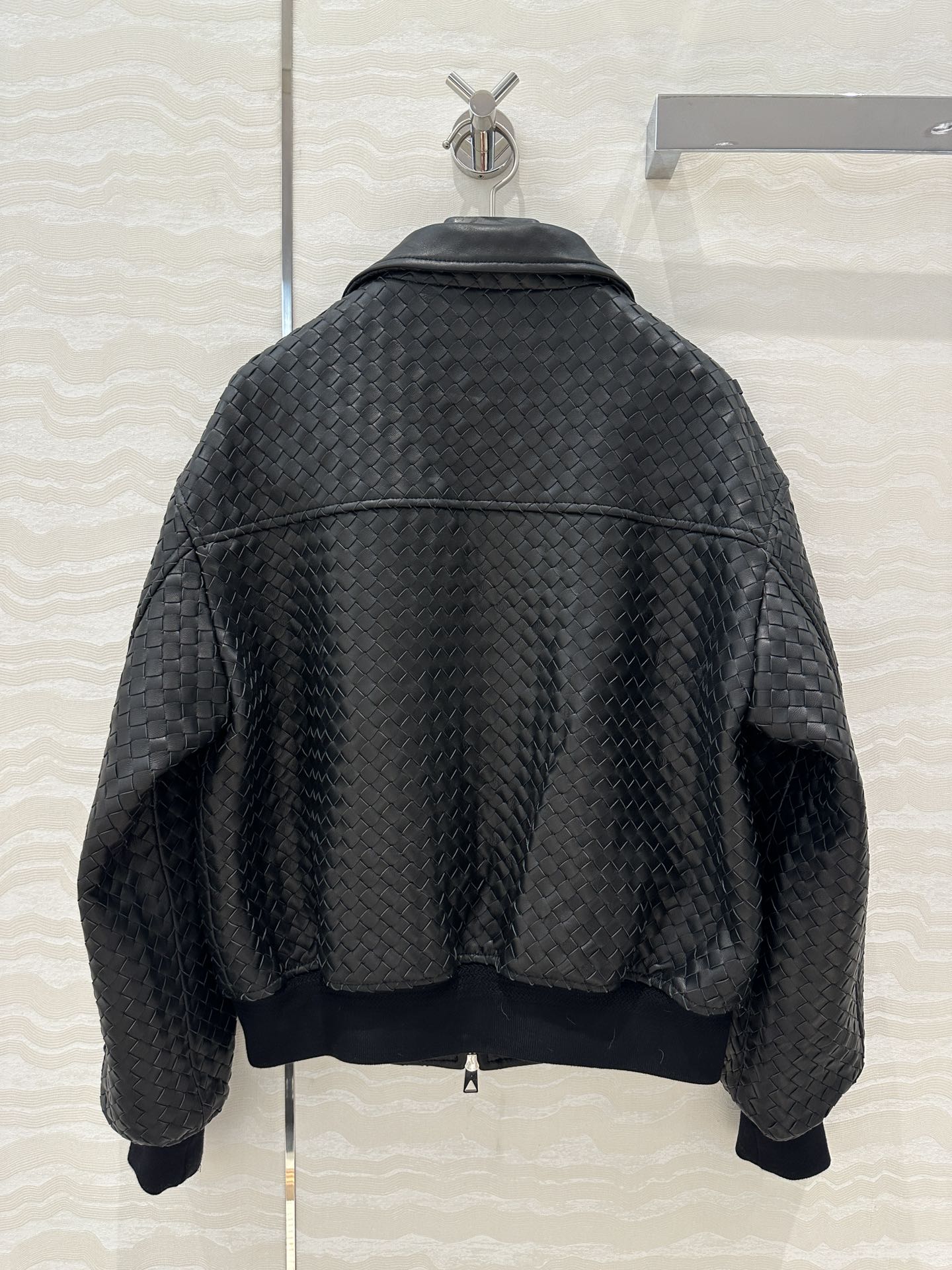 24fw woven leather jacket