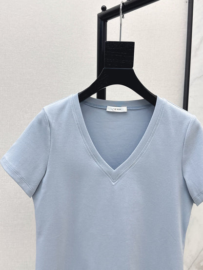 r 25ss V neck t-shirt