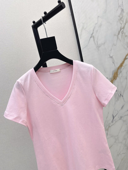r 25ss V neck t-shirt