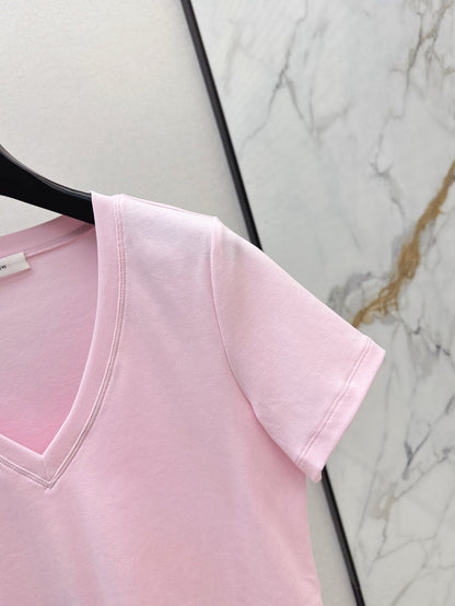 r 25ss V neck t-shirt